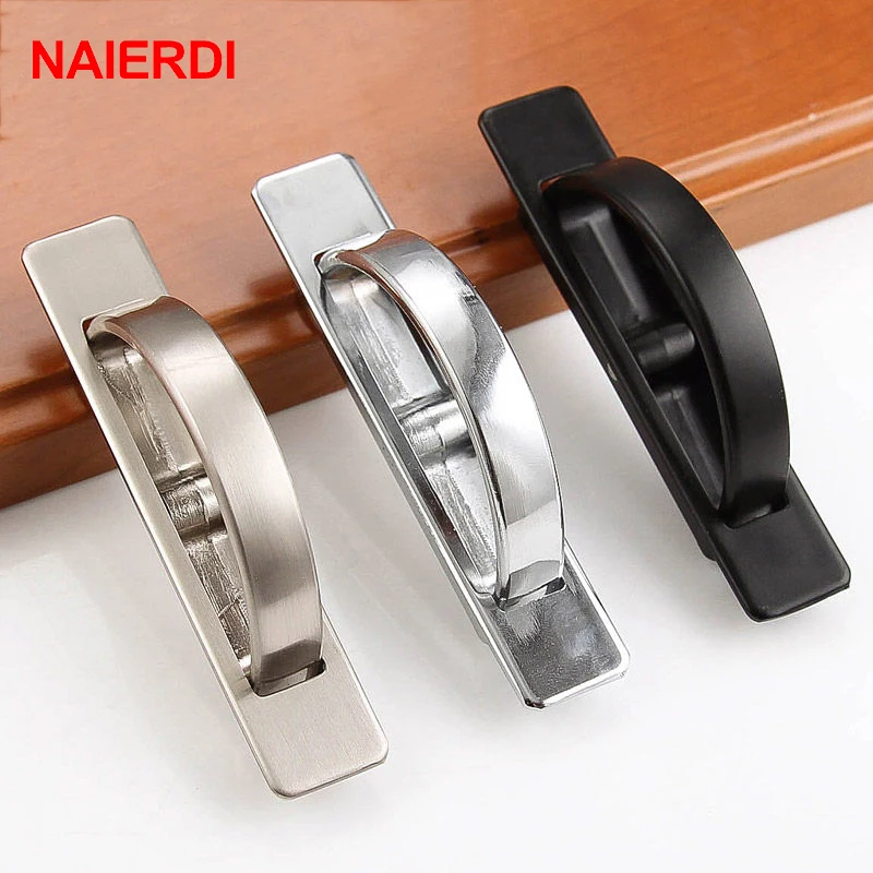 Manijas ocultas de Tatami NAIERDI Puerta de aleación de Zinc cubierta incrustada manija de gabinete de piso pomos empotrados oscuros herrajes de muebles