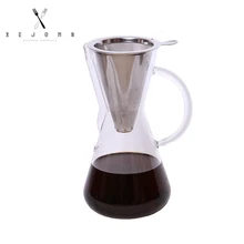 XEJONR Кофе фильтра термостойкого Стекло Нержавеющая сталь фильтр Кофе ware Кухня поставки эспрессо Кофе фильтр чашки черный