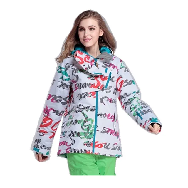 Cheap Gsou Snow  Women Ski Jacket  White  Snowboard Jacket Monoboard Female Waterproof Windproof Ski Wear