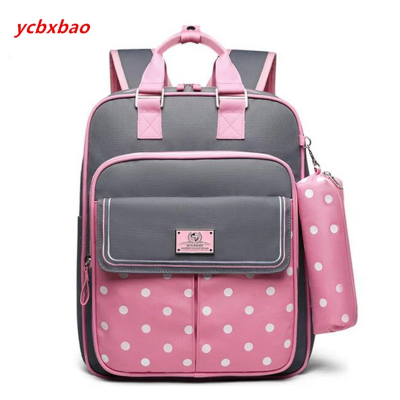 

Orthopedics School Bags For Girls Dot Cute Children School Backpack For Teenage Girls High Quality Nylon Schoolbag Grades 1-6