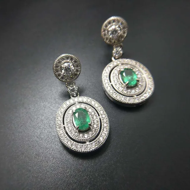 Tbj Clic Earring Design Natural Emerald In 925 Sterling Tbj Clic Earring Design Natural Emerald In 925 Sterling Silver Gemstone Jewelry For