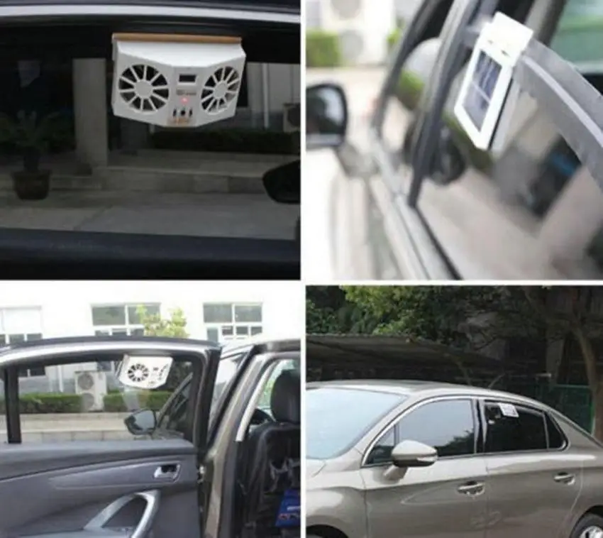 RUNDONG практичный солнечный автомобиль Окно Вентиляционное отверстие вентилятор мини Кондиционер холодный вентилятор белый подарок# T