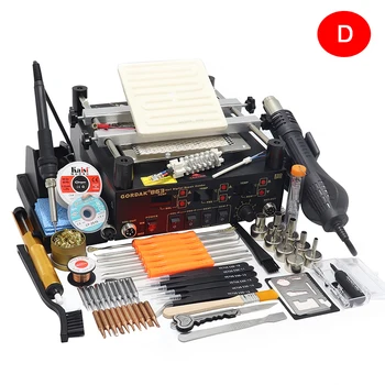 

Gordak 863 3 in 1 BGA Rework Solder Hot Air Heat Gun Solder Station Electric Soldering iron IR Infrared Preheating Station