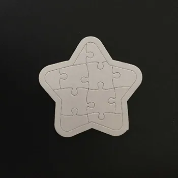 

Free shipping DIY Blank Five-pointed Star jigsaw puzzle plane can be printed and painted with water splashed and pigments.