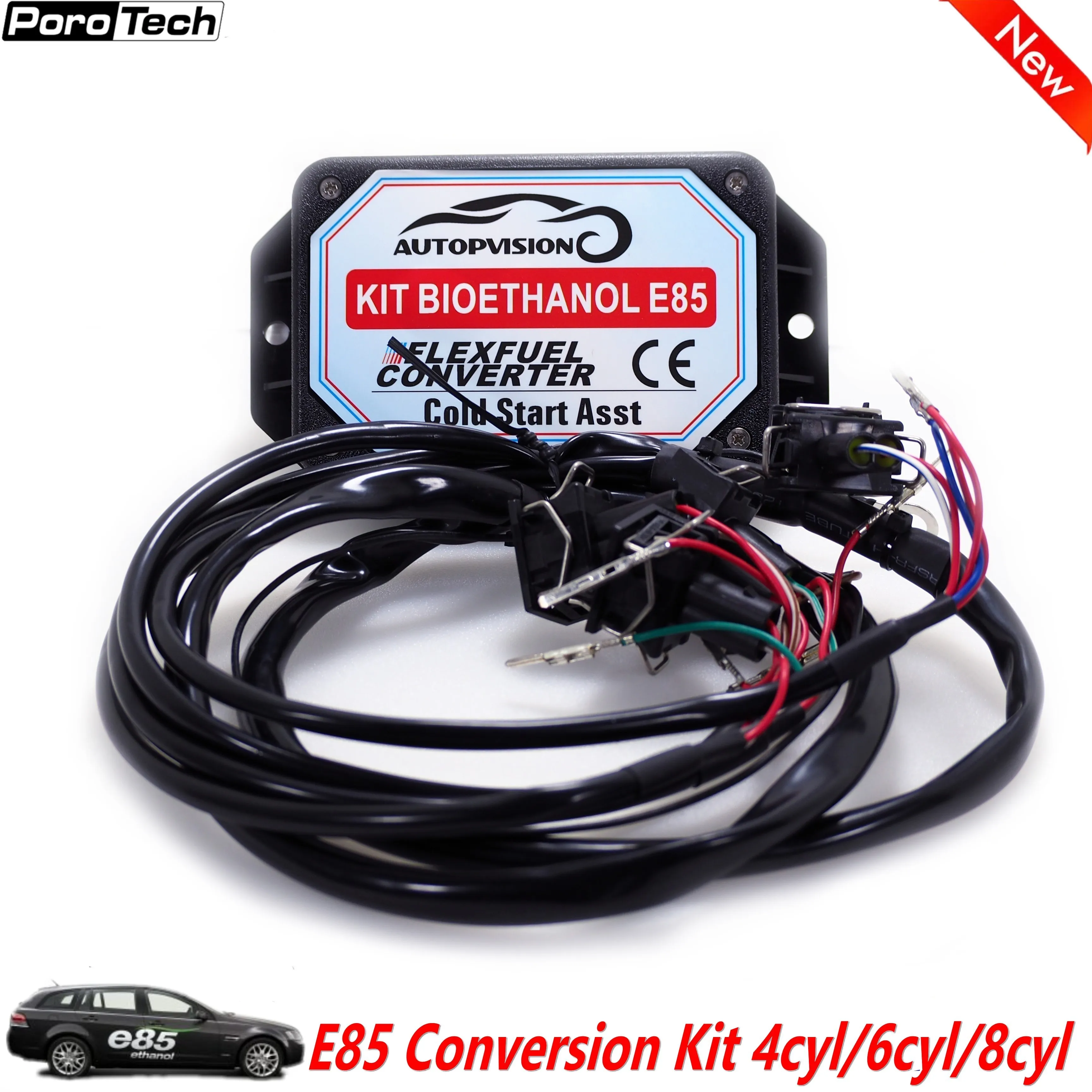 Новые классные начать E85 4/6/8CYL Conversion kit Flex этанолового топлива автомобиля, работа с автомобилем Топливный система регулировки воздушного/топлива