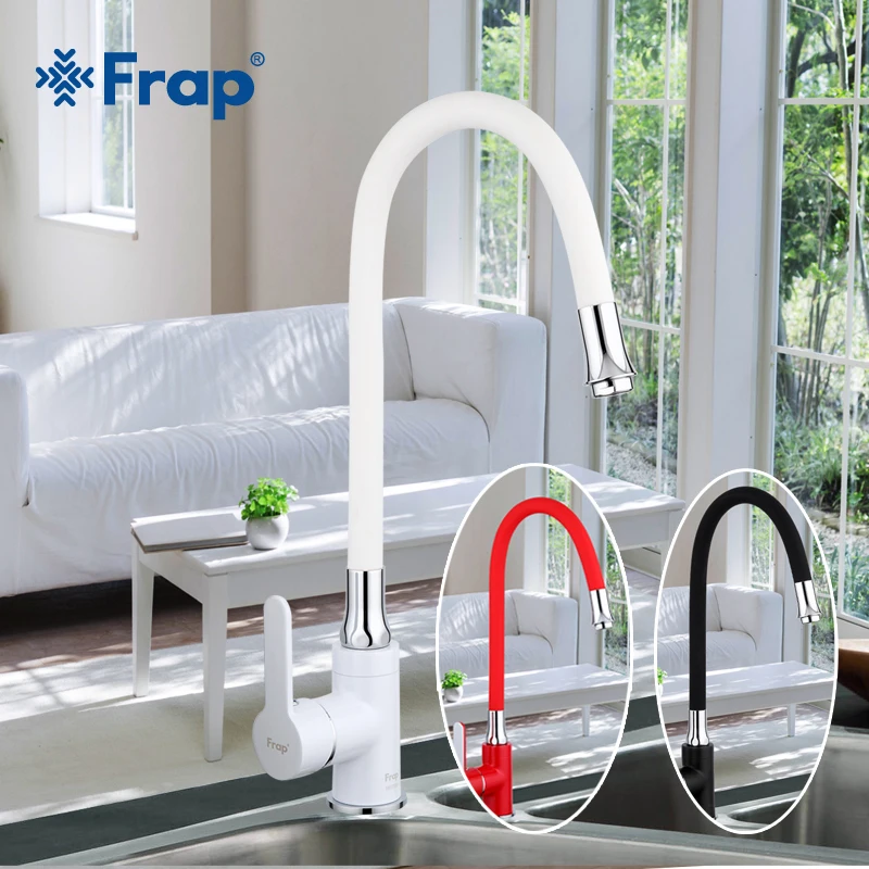 preço Frap Negócio Estilo Black White Red Silica Gel Nariz em Qualquer Direção Torneira Da Cozinha de Água Fria e Quente Mixer F4042 F4041 f4043