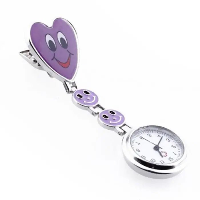 5 цветов карманные часы для медсестер простые мини часы милое Сердце Улыбка лицо с медицинские медсестры кварцевые часы Высокое качество LL