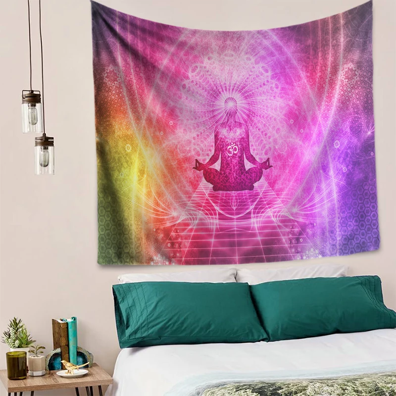 Ombre Psychedelic настенный гобелен с 3D принтом чакра стены вручение гобелены Бохо хиппи