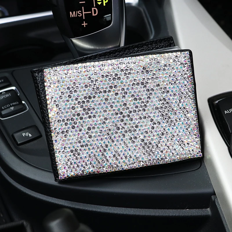Caixa de Tecido do Carro Viseira tipo Glitter Papel para Meninas Acessórios do Carro Criativo Bling Cristal Diamante Tecido Caixa Capa Suporte Feminino 17 High Quality Automóveis e motos