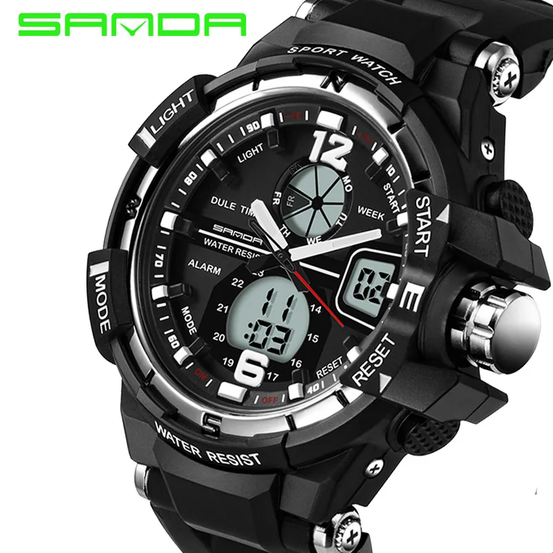 2016 New Brand SANDA Fashion Watch Men G Style Waterproof Sports Military Watches Shock Luxury Analog Digital Sports Watches Men