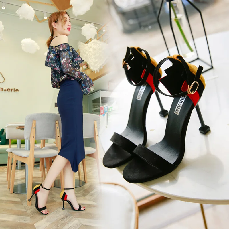 

2019 Ankle Strap Heels Women Sandals Summer Shoes Women Open Toe Thin High Heels Party Dress Sandals