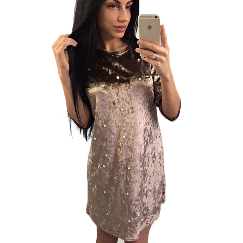 Модное бархатное платье vestido de festa Новинка 2018 года повседневные женские платья