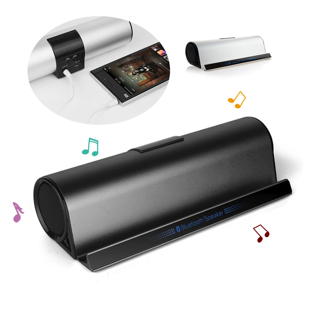 

Wireless Bluetooth Speakers Phone/Tablet Stand Holder Speaker Enhance Bass Stereo Column Hifi Music Model Portable Speaker
