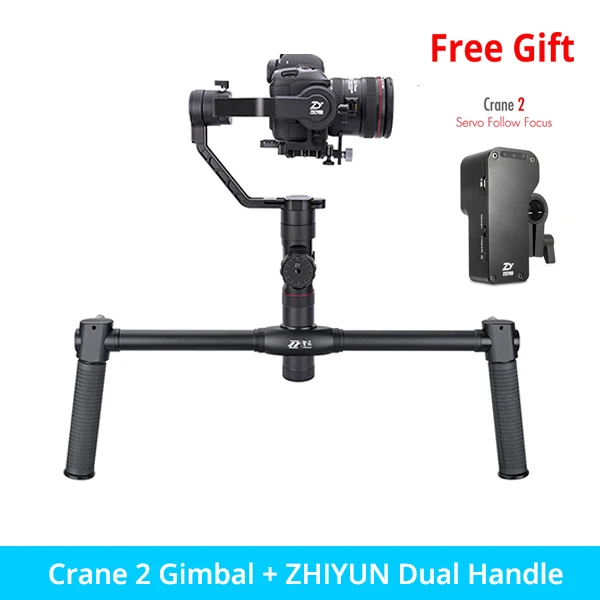 Zhiyun Crane 2 карданный 3-осевой DSLR 3,2 KG bear Камера стабилизатор withfollow фокусировки камеры для DSLR Камера Canon PK MOZA DJI - Цвет: Crane2AddDual