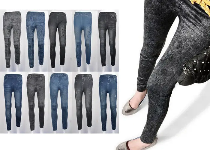 New Women Sexy Demin Jeans Look Like leggings Jeggings Skiny Pantsjean