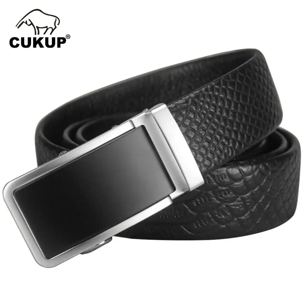 CUKUP Brand Name Automatic Buckle Metal Belt Men's Quality Genuine
