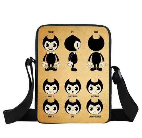 Сумка-мессенджер Bendy and The Ink Machine для мужчин и женщин, повседневные дорожные портативные сумки через плечо для детей ясельного возраста, ранец, игрушечные закуски, сумки