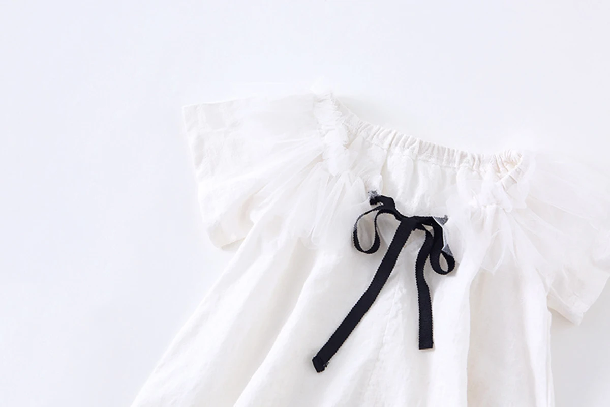 Baby Clothes Toddler Girl Kid Cute Tee Tops Sweet Japanese Style Summer Doll Shirt Bow Short-Sleeved Shirt White Blouses Collar