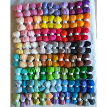 

WFPFBEC 70S wool for felting combed 100% wool merino felt in needlework DIY 10g/bag 93colors