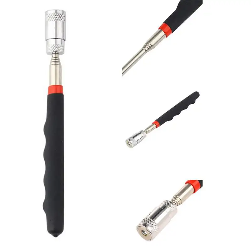 

Universal Magnetic Pick Up Stick Strong Suction Telescopic Extension Rod with Lights Handheld Tool Black