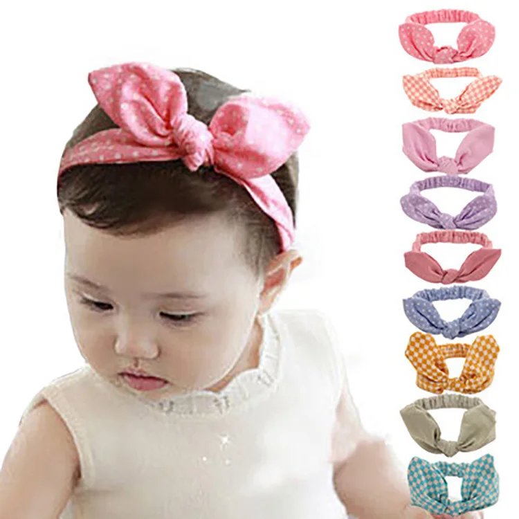 Baby Hair Accessories 1pc Baby Girl Lovely Dot Headband With Rabbit