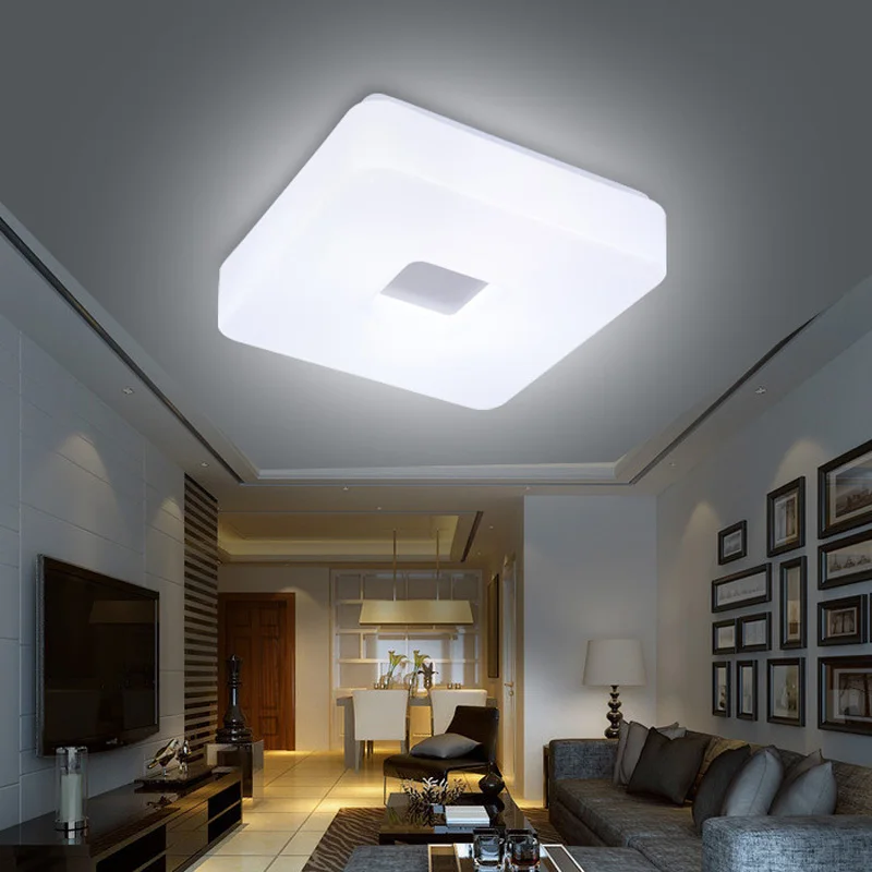 Us 26 32 20 Off Free Shipping Modern Led Flush Mount Surface Mounted Square Shape Led Ceiling Light For Living Room Foryer Hallway Lighting In