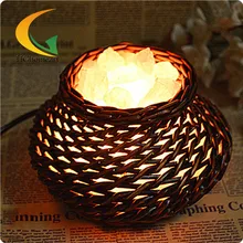 modern creative handmade rattan S grade salt crystal lamp table lamp night light bedside lamp Eye table lamp Lights