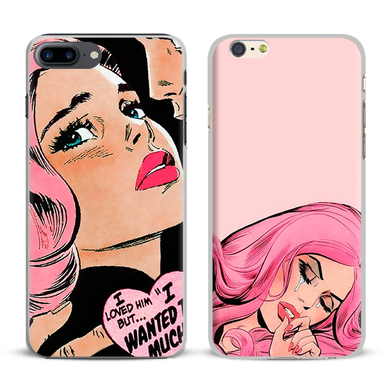 

Pop Art Sad Girl Fashion Coque For Apple iPhone 7Plus 7 6SPlus 6S 6Plus 6 5 5S SE 4 4S Mobile Cell Phone Case Cover Shell Bag