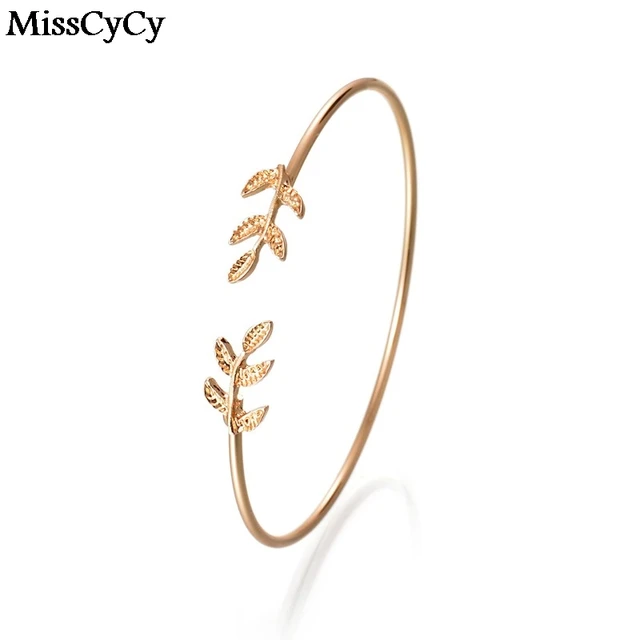 MissCyCy Vintage Color Oro Bracciali e Braccialetti di Metallo Foglia Foglie di MissCyCy Vintage Color Oro Bracciali e Braccialetti di Metallo Foglia Foglie di