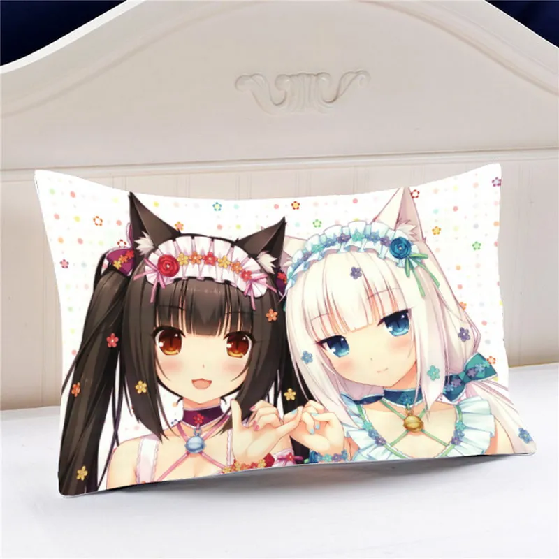 Домашний текстиль Nekopara Anime шоколад ванильный полиэстер/Микрозамша/2WT 2way 60*40 см