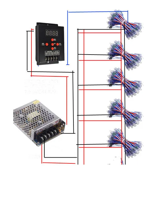 Светодиодный пиксель WS2811 12 мм модуль IP68 RGB Отраженные адресуемых для канала знак письмо + t-500 контроллер + Мощность адаптер 500 шт