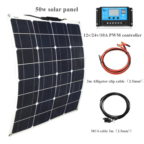 Boguang 50 Вт 12 В Гибкая солнечная панель портативная система зарядного устройства комплекты 10А Контроллер USB для дома рыболовная ЛОДКА Кемпинг Туризм