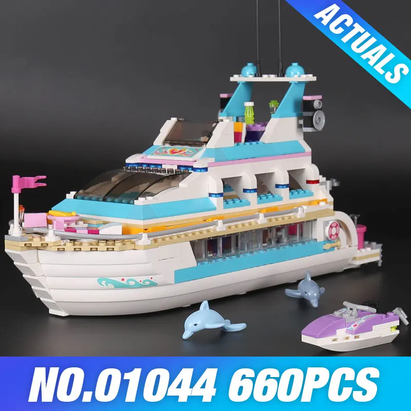 

Hot sell Lepin 01044 The Dolphin Cruiser Set Genuine Girl Series 41015 Building Blocks Bricks Funny Toys DIY Gifts For Boy Kid