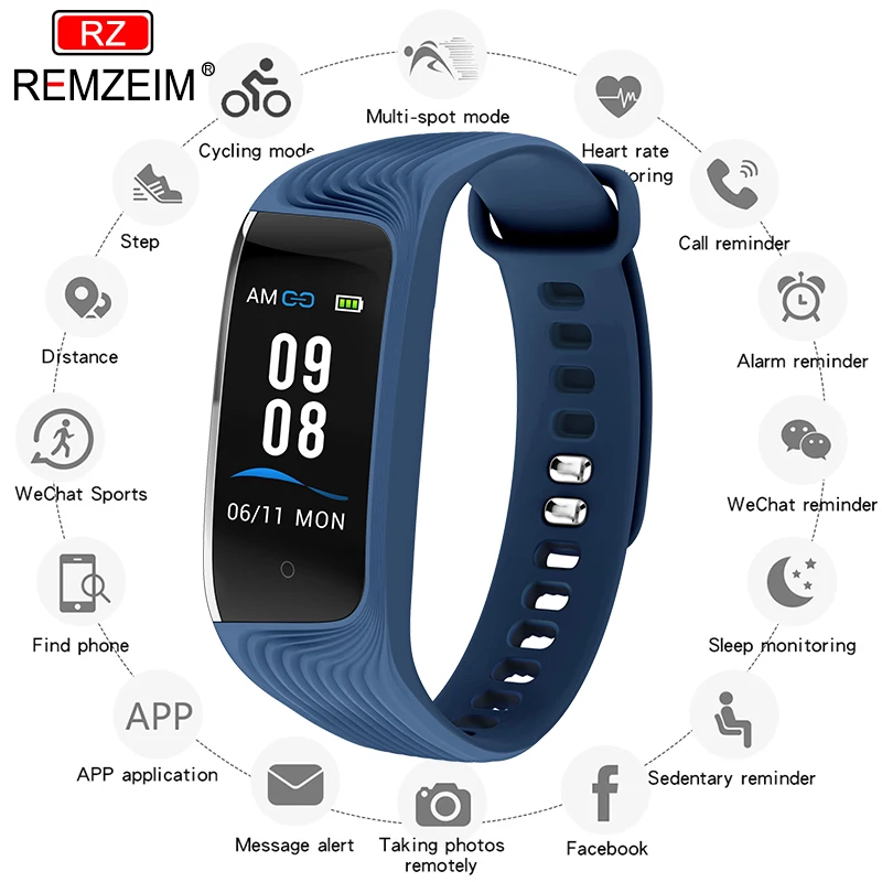 

REMZEIM Smart Watch Big Color Screen Call Blood Pressure Heart Rate Monitor Health Fitness Watch Tracker Sport Smart Wristband