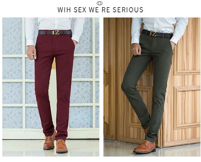 AIRGRACIAS, модные мужские штаны, высокое качество, хлопок, одноцветные, мужские длинные брюки, мужские деловые брюки, размер 28-38,, новое поступление