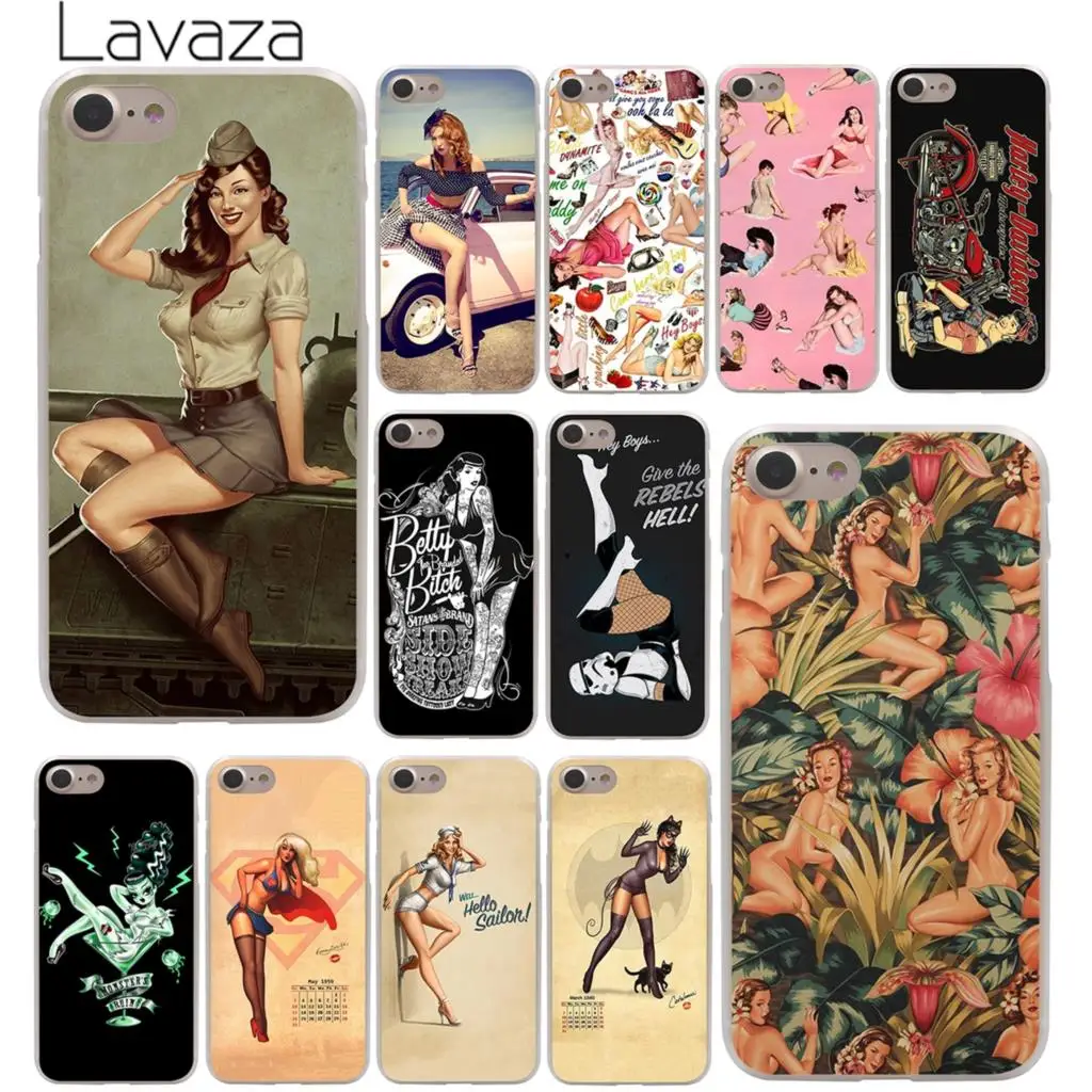 Жесткий чехол для телефона Lavaza PinUp Girls iPhone XR X XS 11 Pro Max 10 7 8 6 6S 5 SE 4 с застежкой