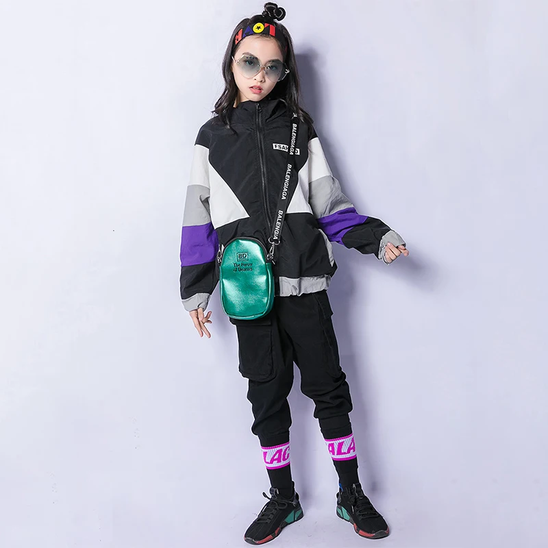

Kids Hip Hop Dance Costumes Boys Girls Streetdance Coat Pants Jazz Stage Outfit Children Performance Dancing Clothes DNV10621