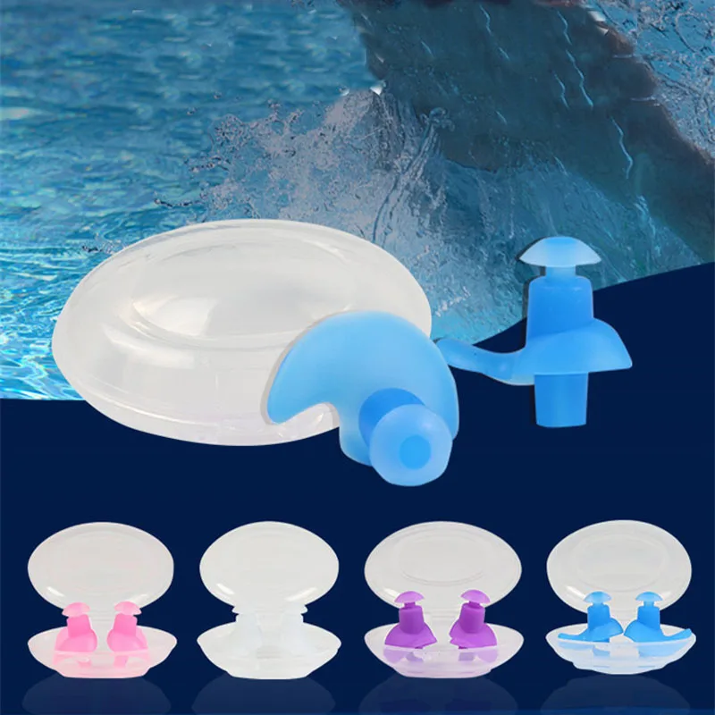 1 Pair Soft Waterproof Ear Plugs Silicone Dust-Proof Earplugs Diving Water Sports Snorkels Swimming Accessories