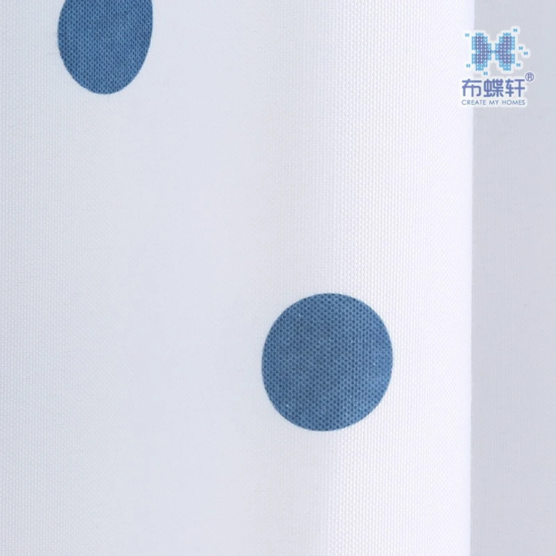 Полиэстер Средиземноморский стиль занавеска 75% светильник блокирующий небесно-голубые полосатые шторы для гостиной