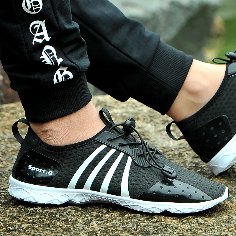 الصيف أحذية ماء الرجال صنادل شاطئ المنبع أكوا أحذية رجل سريعة الجافة نهر البحر الغوص السباحة أكوا الأحذية