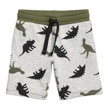 Little Maven/Новые летние брендовые Детские милые повседневные хлопковые трикотажные шорты с принтом динозавра на шнурке для мальчиков