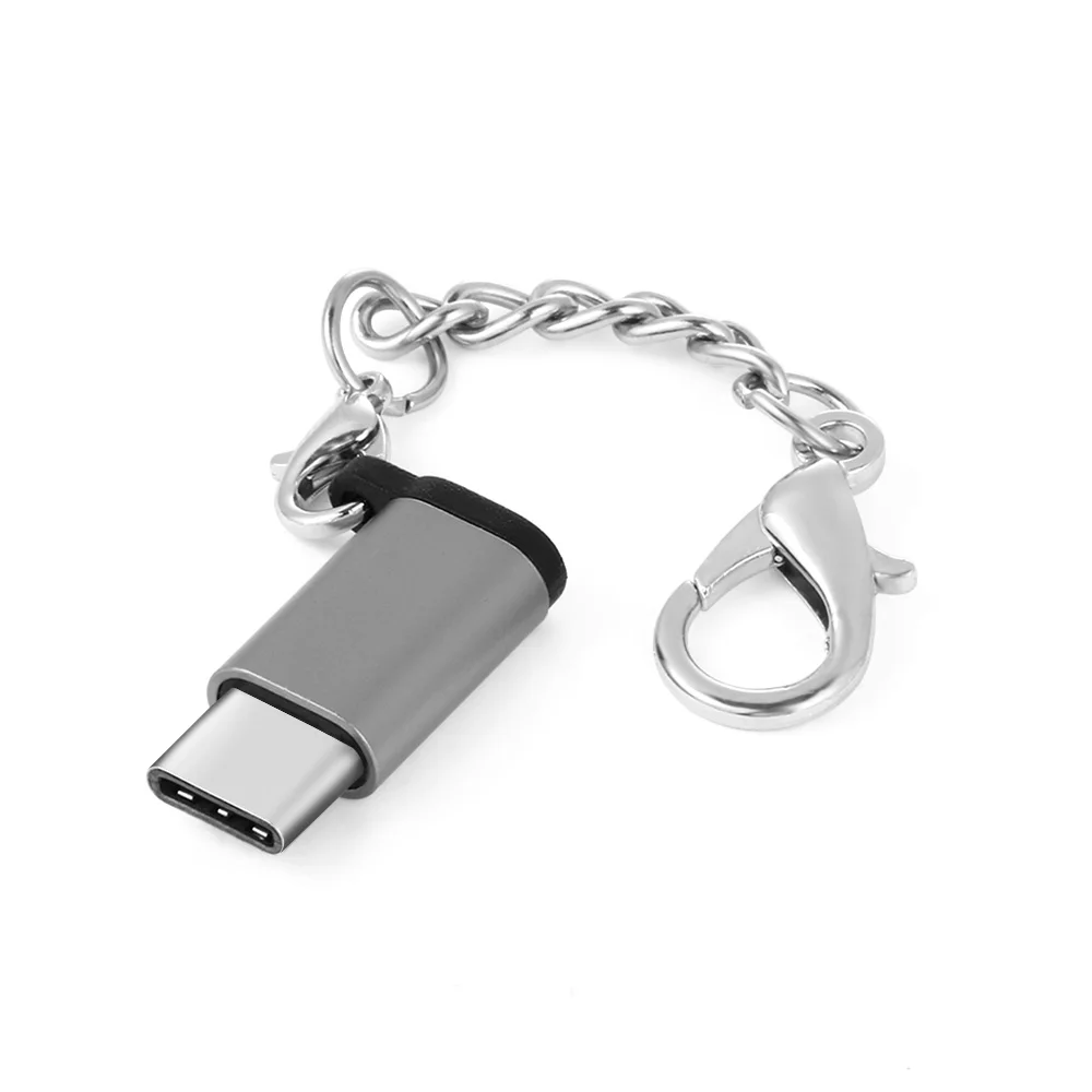 1 шт шнур для связки ключей Тип usb C адаптер OTG Micro USB Женский Для Тип C штепсельный преобразователь, адаптер USB-C для iPhone huawei Сяо Ми