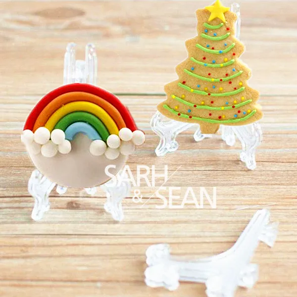 

10pcs/lot Mini Biscuits Crystal Shelf-Foldable Plastic Display Furnishing Articles for the Bakeware Decoration Basic Tool