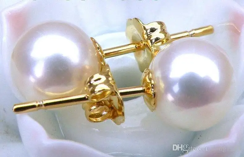 TOP 8MM AAA+++ GRADE PERFECT ROUND WHITE AKOYA PEARLS EARRING SOLID GOLD>>>silver earrings for women Free shipping цена TOP 8MM AAA+++ GRADE PERFECT ROUND WHITE AKOYA PEARLS EARRING SOLID GOLD>>>silver earrings for women Free shipping цены онлайн
