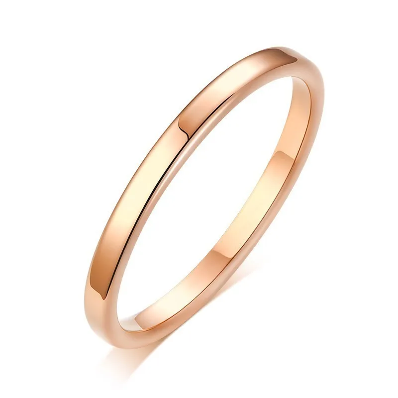 Vnox Basic 2MM Thin Wedding Rings for Women High Polished Stainless Steel Female Girl Finger Anel Alliance anillo femenino 5
