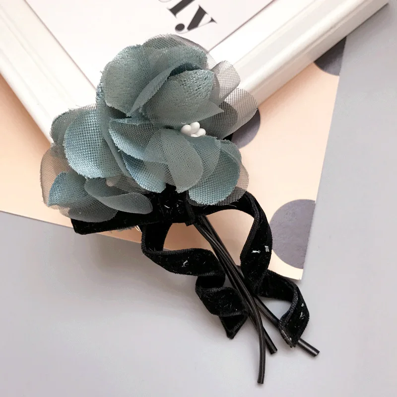 Sweet New Trendy Women Fabric Big Flowers Brooches Pin Simple Style