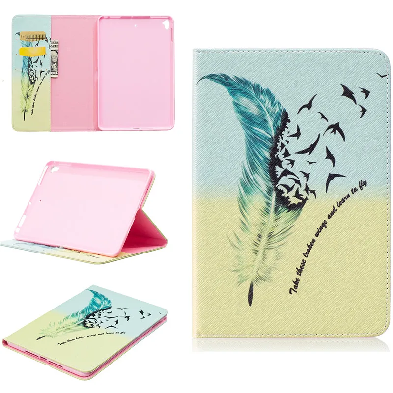 For Ipad Mini 5 Butterfly Owl Bear Cartoon PU Leather Flip Stand Cover Cases For Apple iPad Pro Mini 7.9'' Tablet Case Fundas