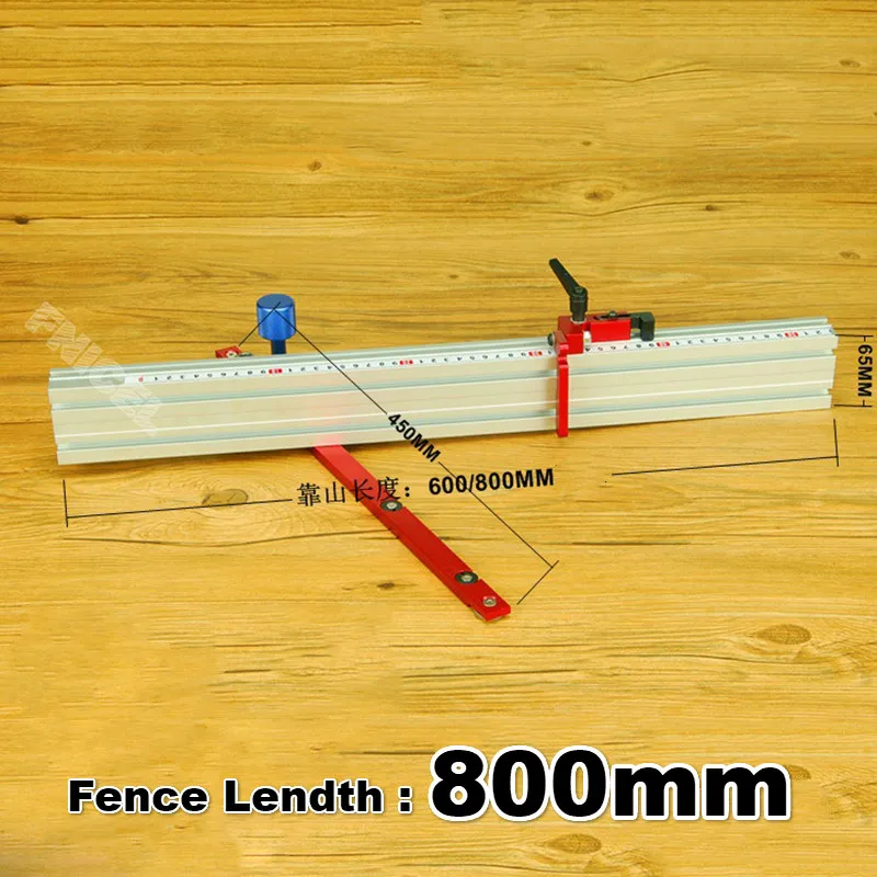 600 мм/800 мм торцевой манометр и алюминиевый забор с метрической шкалой Деревообрабатывающие инструменты DIY - Цвет: 800mm Set