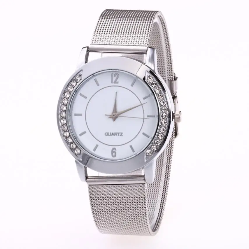 

Timezone #301 Fashion Women s watch Crystal Golden Stainless Steel Analog Quartz Wrist Watch