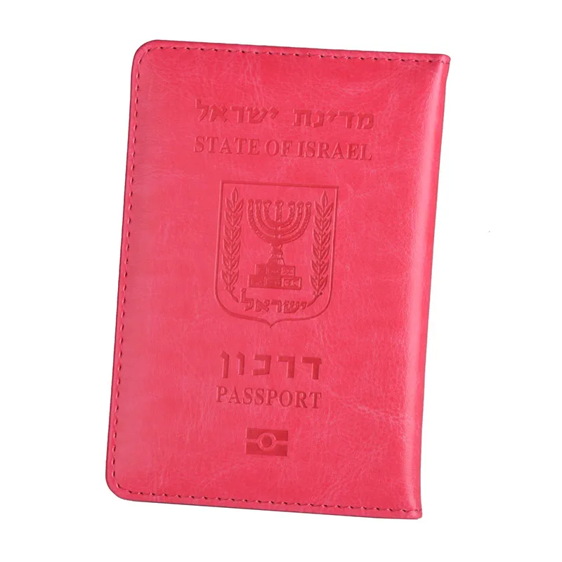 Дорожная сумка из искусственной кожи Израиль Обложка на паспорт Чехол кошелек Для мужчин Wo Для мужчин s Израиля кредитной держатель для карт протектор чехол - Цвет: rose